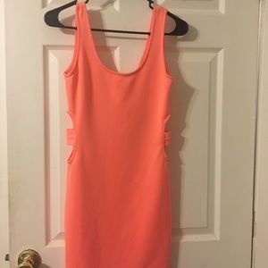 Bright sexy club dress with cutouts